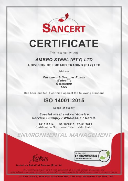 ISO 14001-2015 Certificate