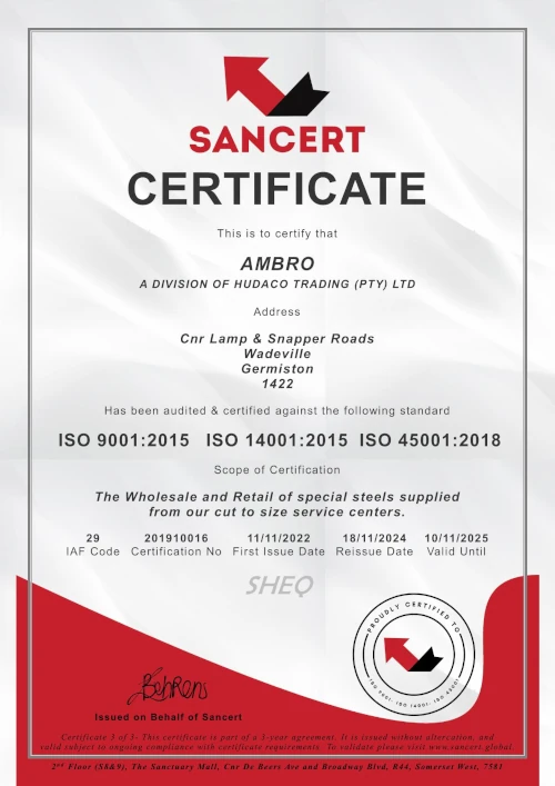 SHEQ Certificate